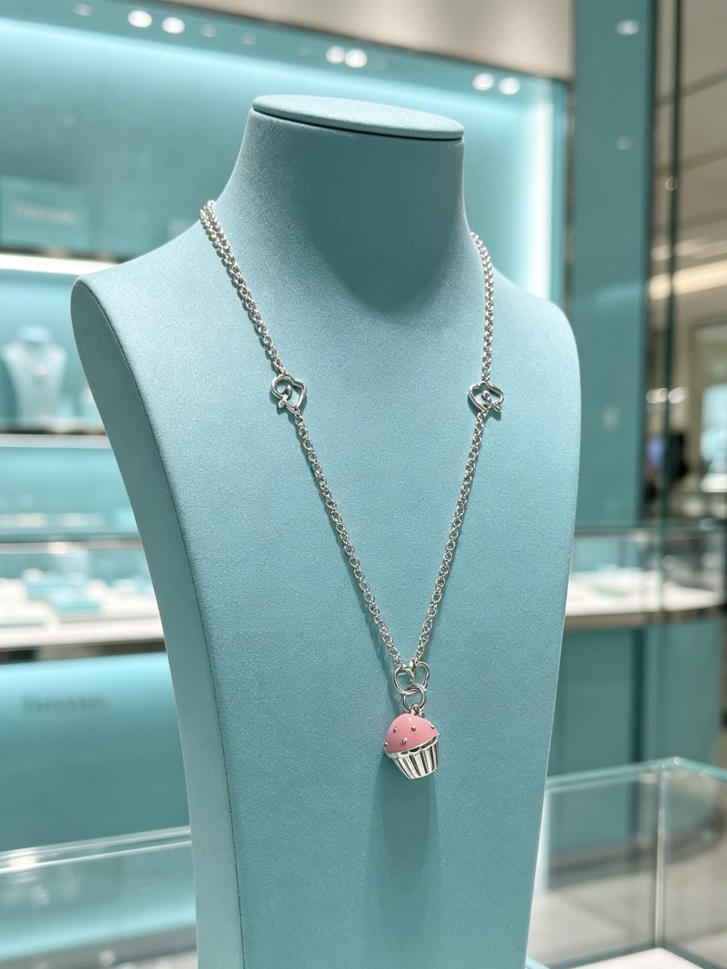Tiffany & Co. Silver Cupcake Pendant Necklace